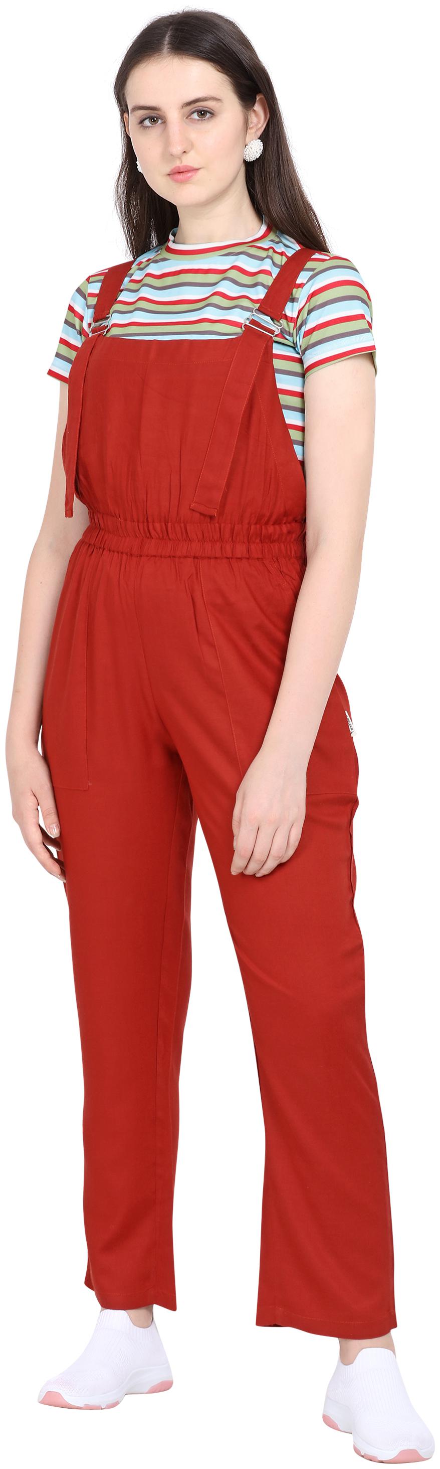 

Yuvraah Solid Dungaree - Maroon