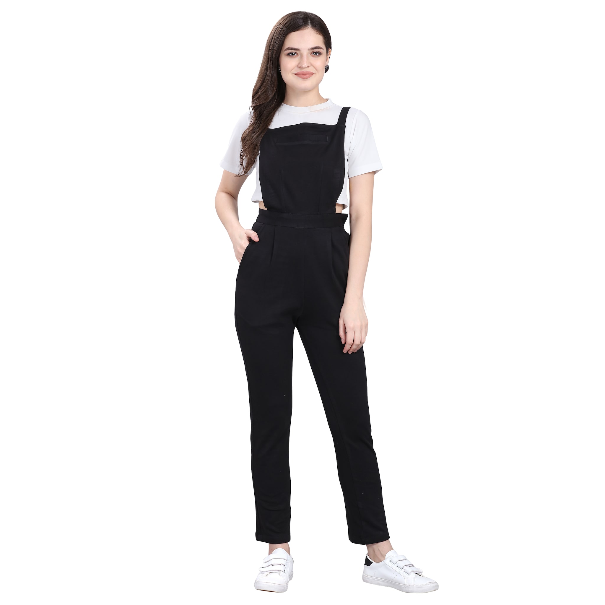 

Yuvraah Solid Dungaree - Black