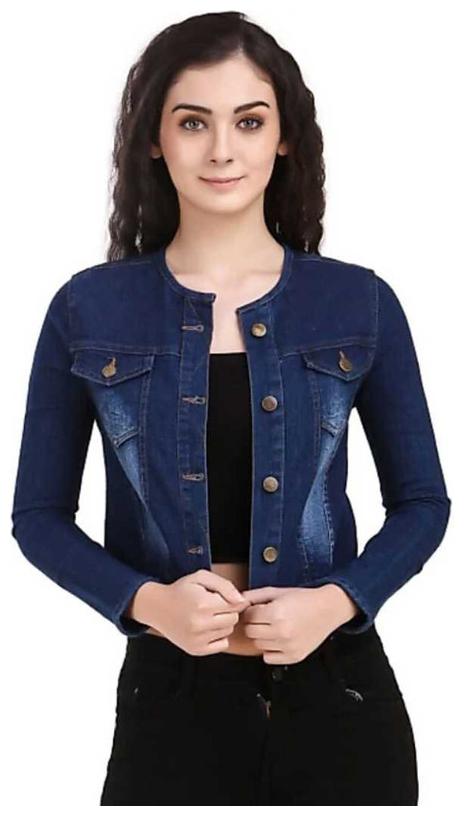 

ZA ENTERPRISES Women Solid Denim Jacket - Blue