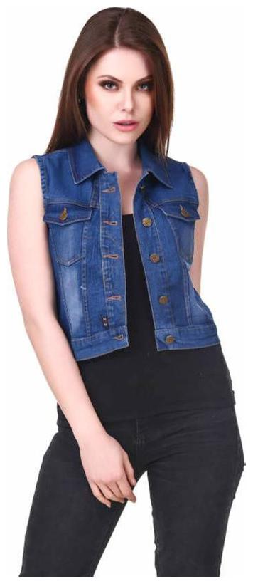

ZA ENTERPRISES Women Solid Denim Jacket - Blue