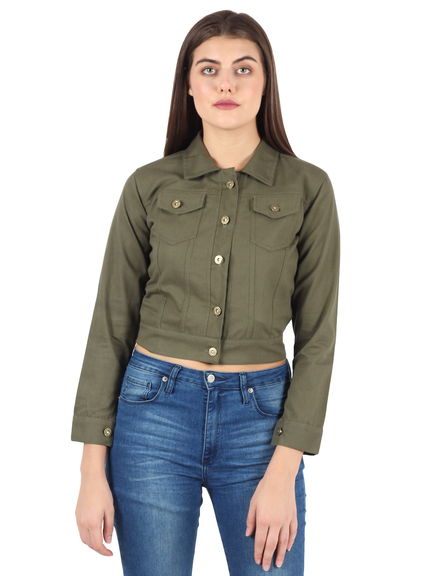 

ZA ENTERPRISES Women Solid Denim Jacket - Green