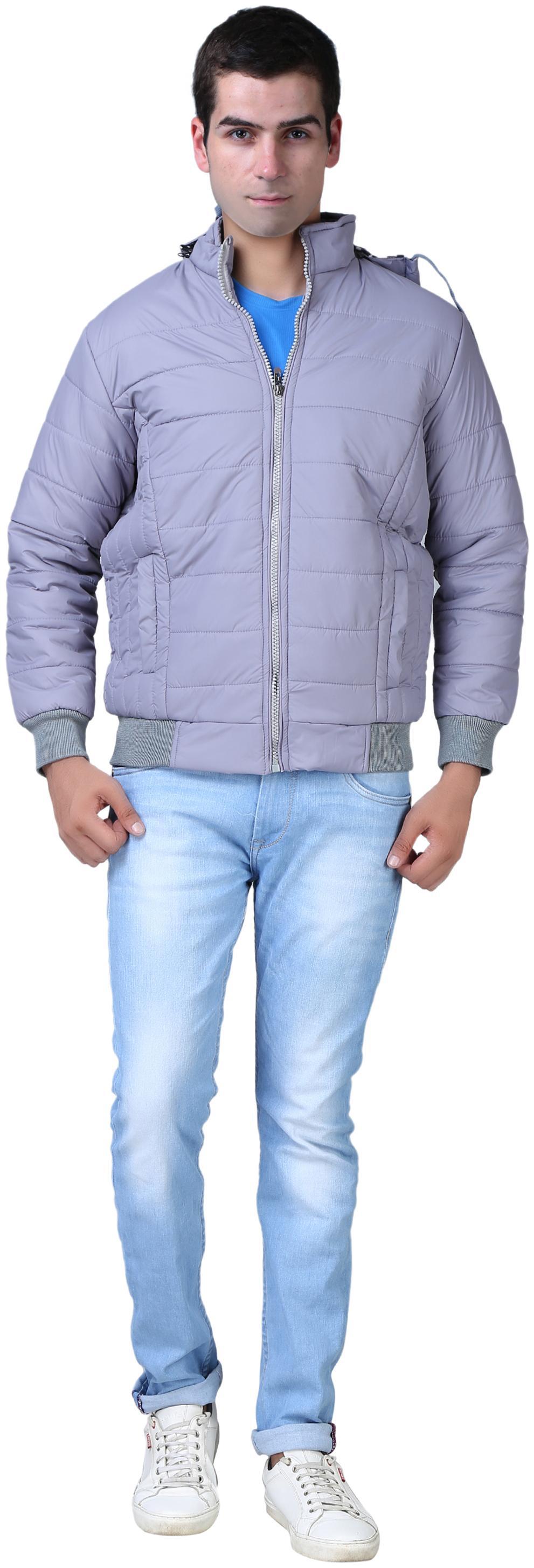 

Zacharias Men Grey Solid Quilted jacket