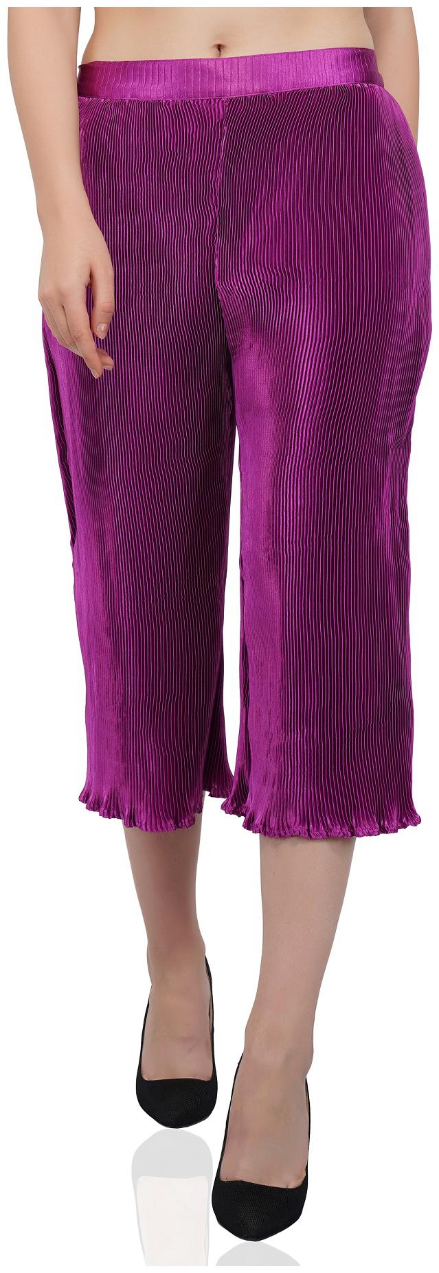 

ZADELL DESIGNS Purple Printed Flared Palazzo