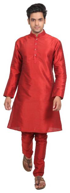 

Zazzium Maroon Solid Kurta and Churidar