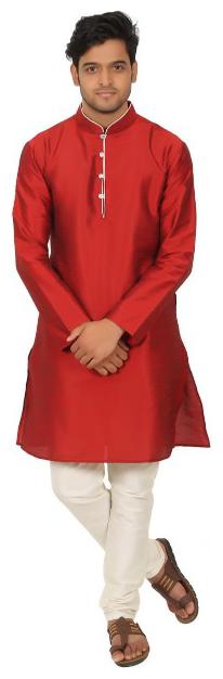

Zazzium Maroon Solid Kurta and Churidar
