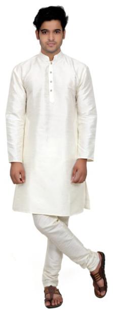 

Zazzium White Solid Kurta and Churidar