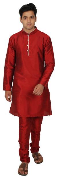 

Zazzium Maroon Solid Kurta and Churidar