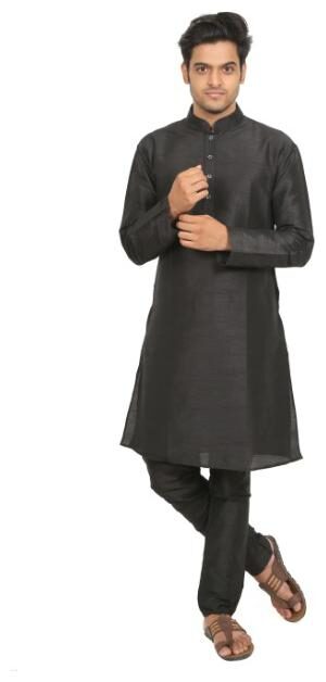 

Zazzium Black Solid Kurta and Churidar