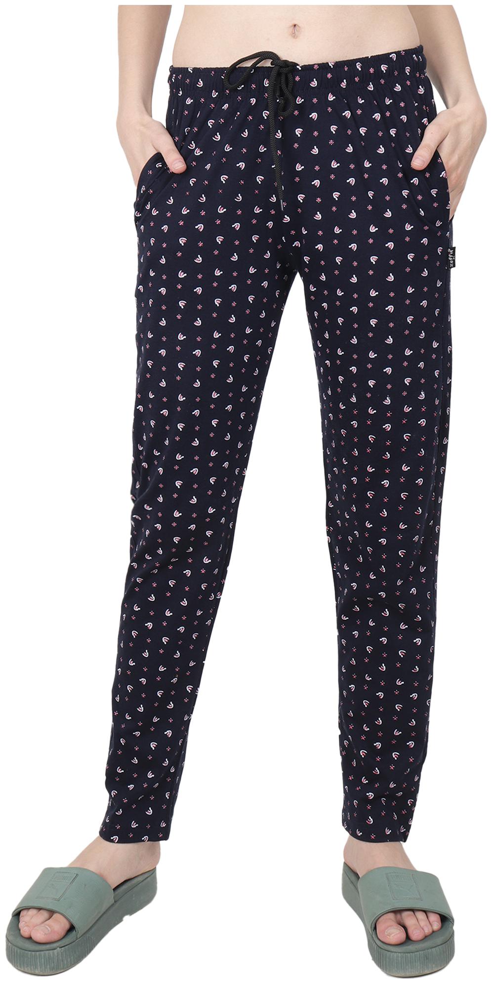 

Zeffit Women Regular fit Cotton Printed Track pants - Blue
