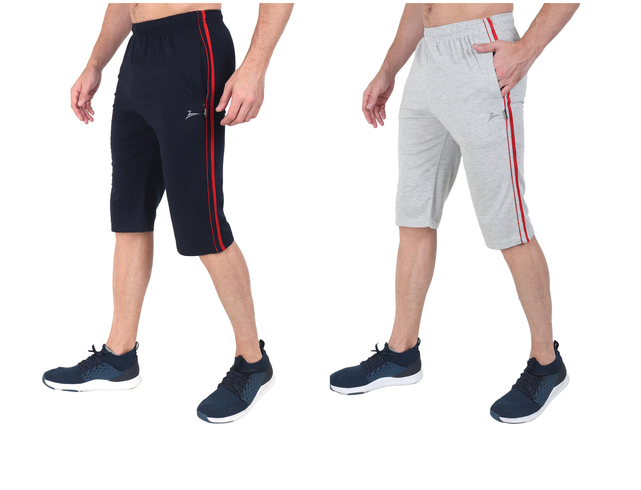 

Zeffit Men Navy Blue Grey Regular Fit Regular Shorts