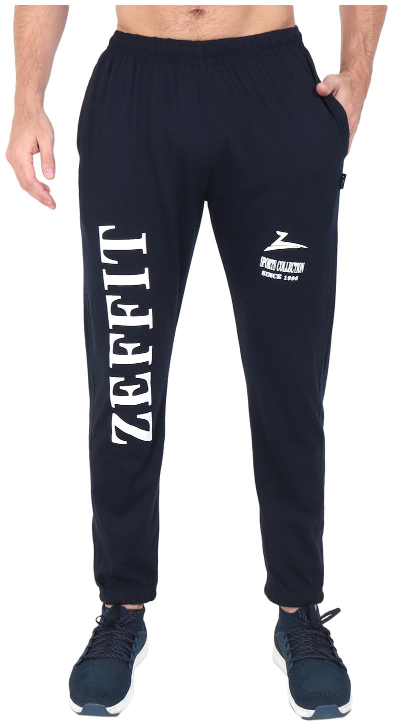 

Zeffit Cotton Blend Printed Navy Blue Track Pants Men