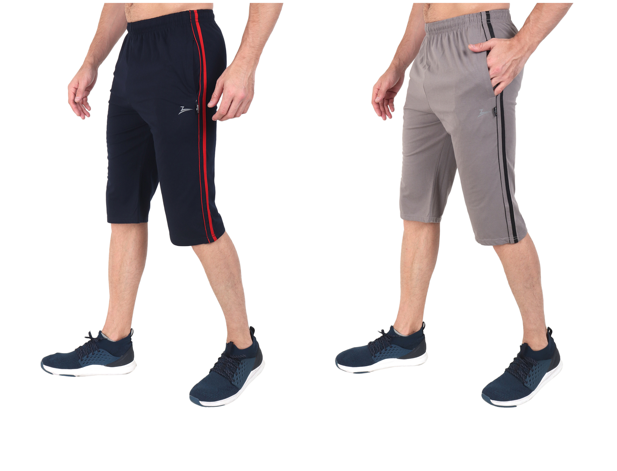 

Zeffit Men Navy Blue Grey Regular Fit Regular Shorts