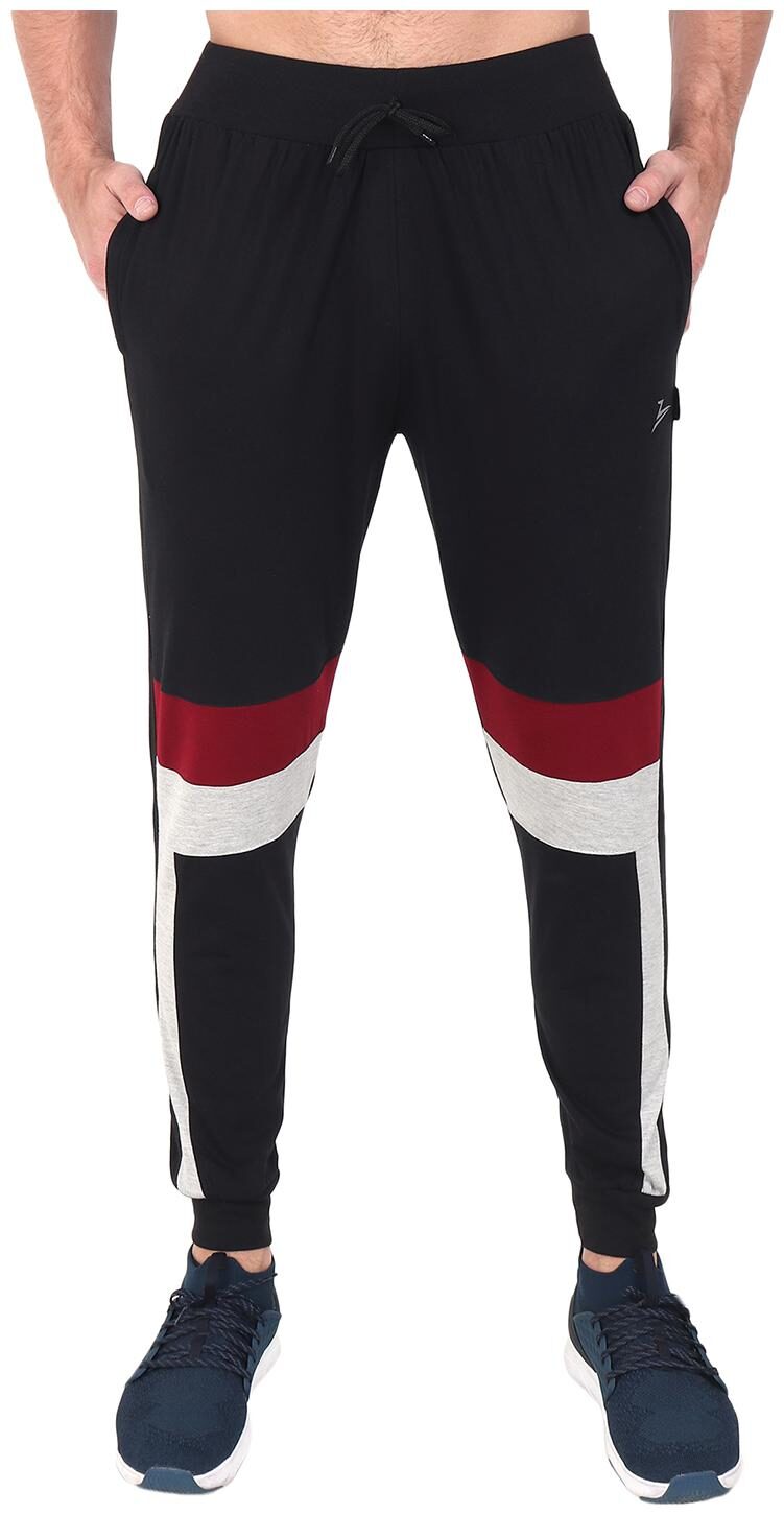 

Zeffit Men Black Striped Regular fit Joggers