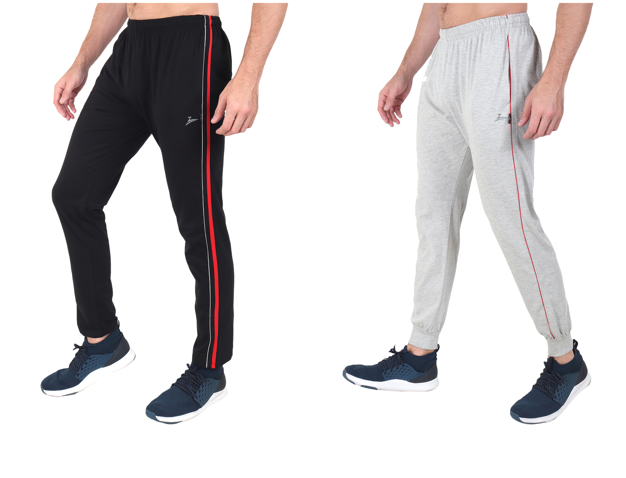 

Zeffit Men Black Grey Solid Regular fit Track pants