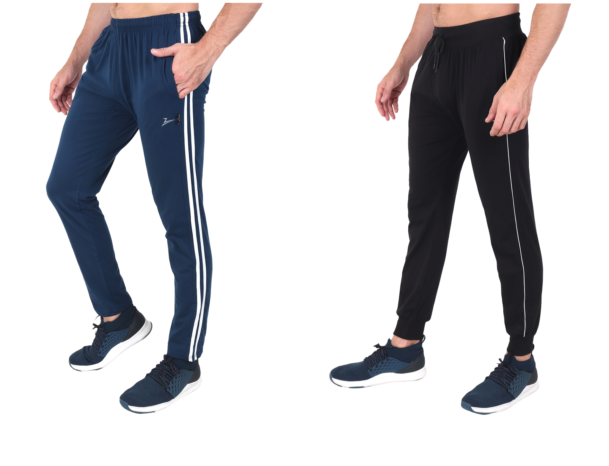 

Zeffit Men Blue Black Solid Regular fit Track pants