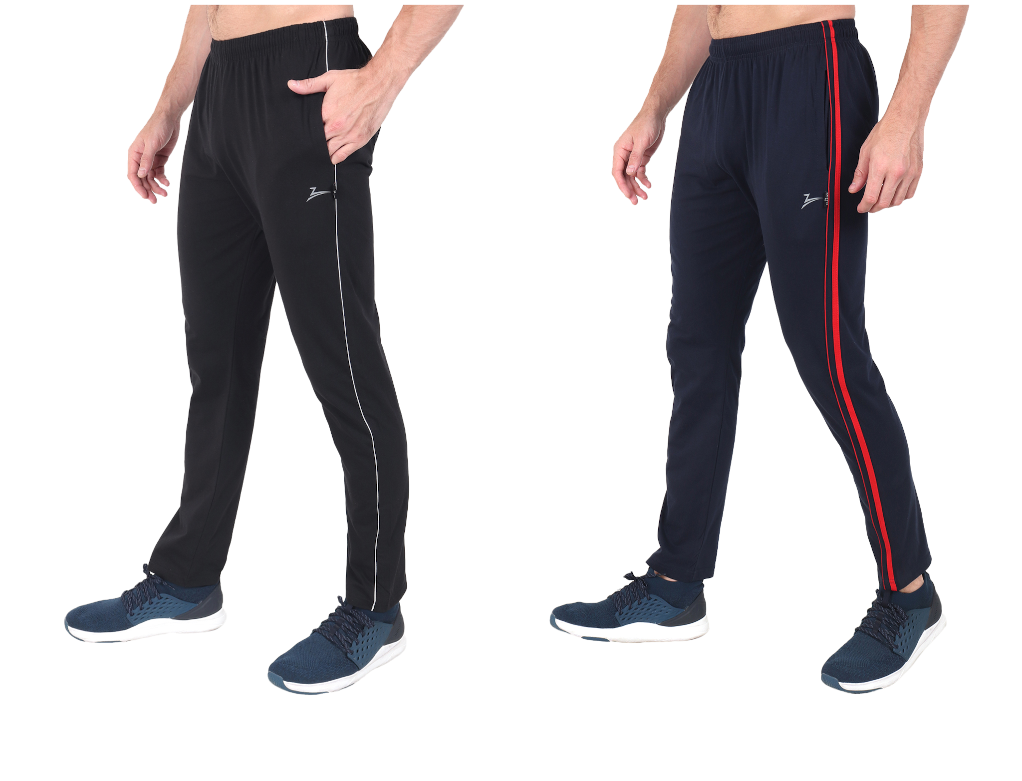 

Zeffit Men Black Blue Solid Regular fit Track pants