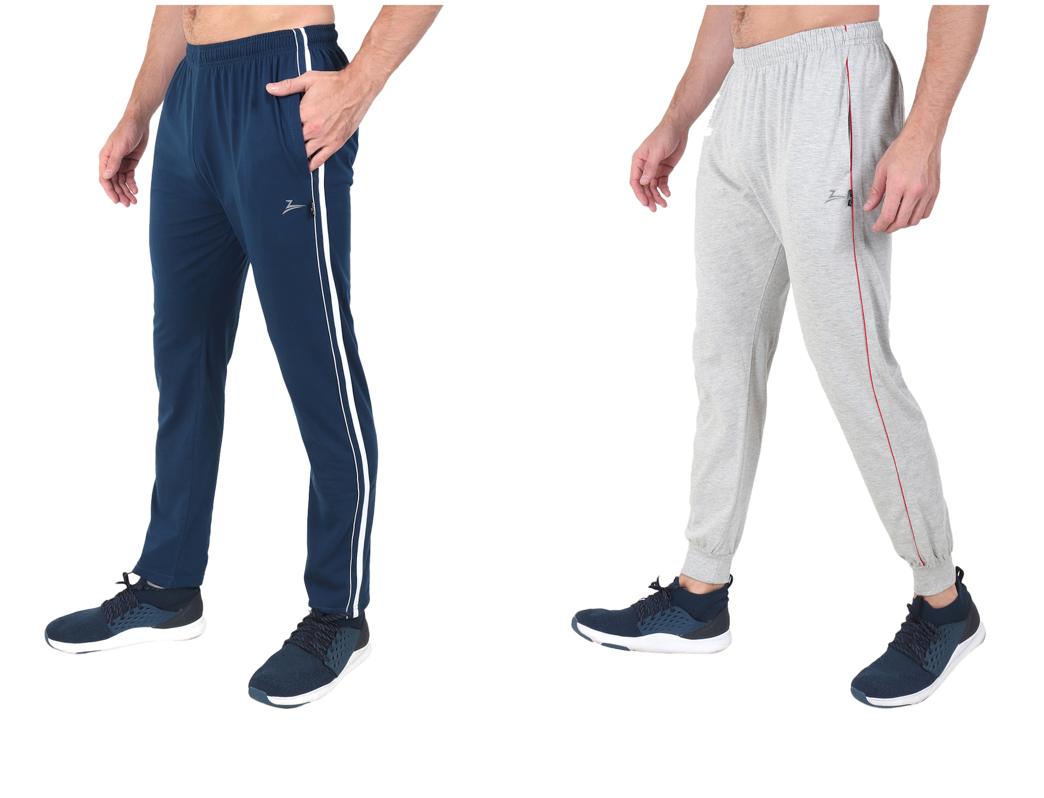 

Zeffit Men Blue Grey Solid Regular fit Track pants