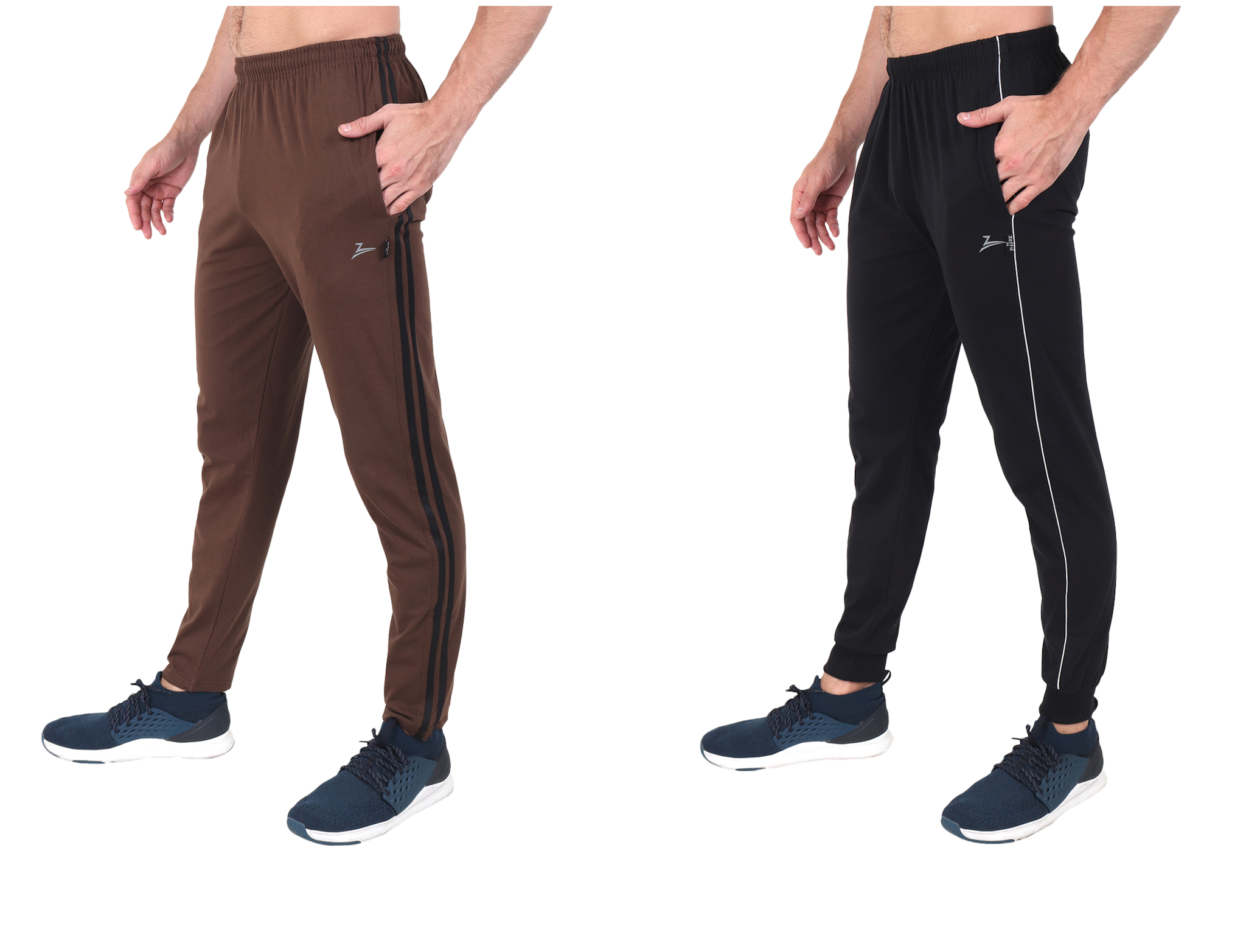 

Zeffit Men Brown Black Solid Regular fit Track pants