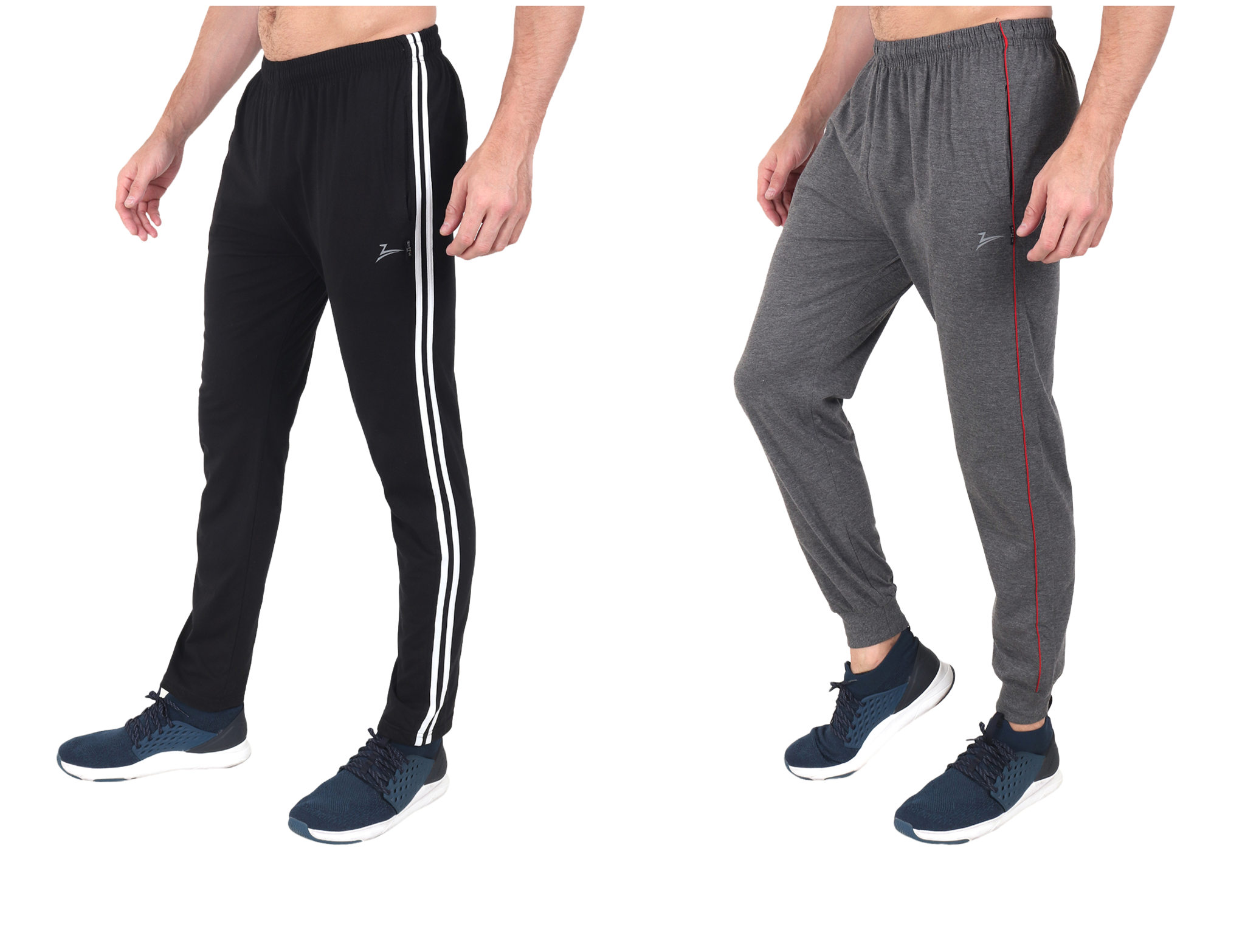 

Zeffit Men Black Grey Solid Regular fit Track pants