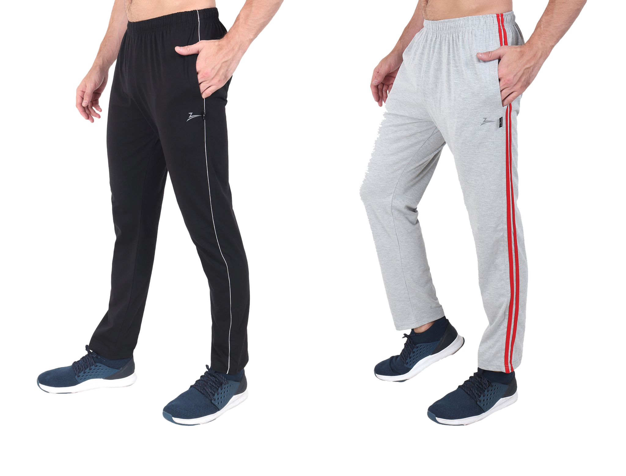

Zeffit Men Grey Black Solid Regular fit Track pants