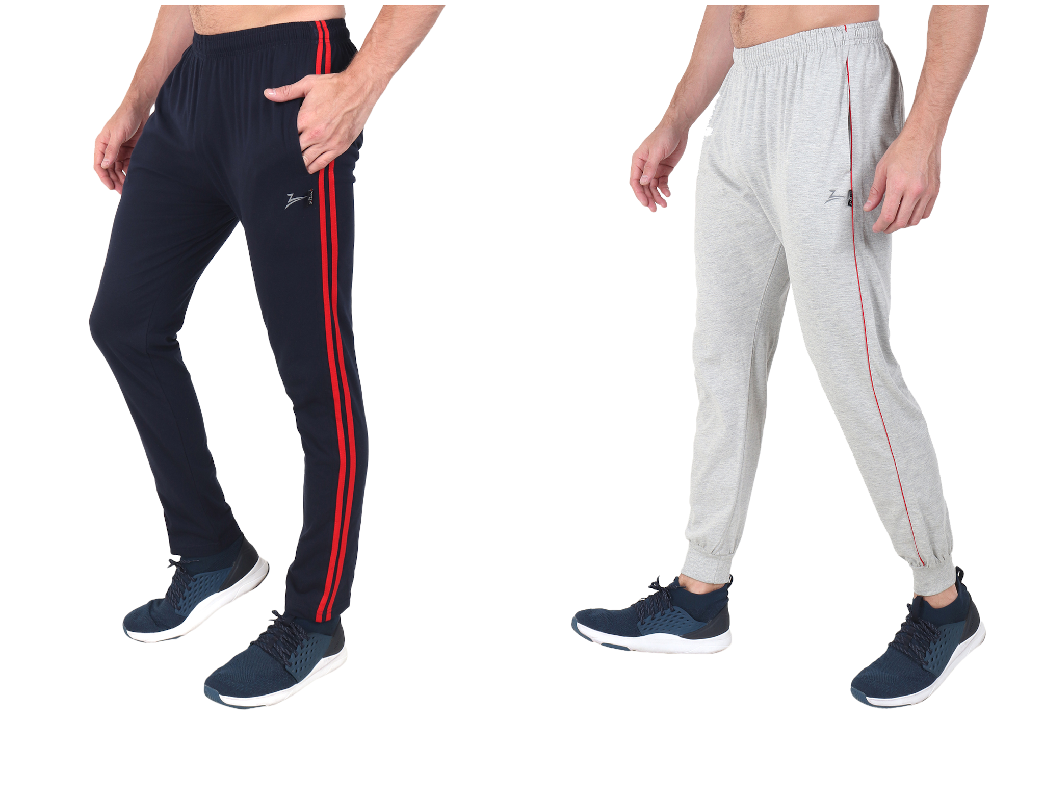 

Zeffit Men Blue Grey Solid Regular fit Track pants