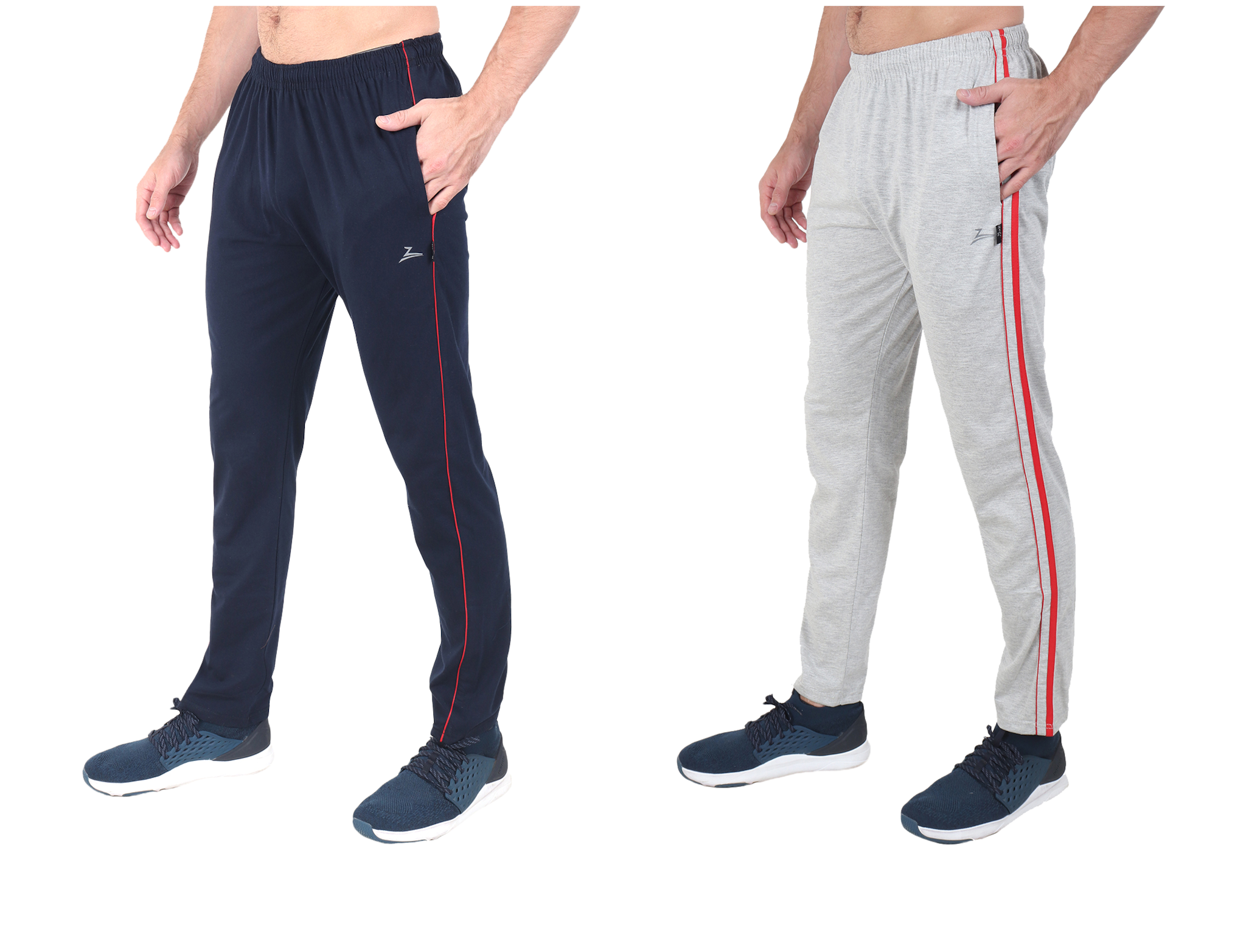 

Zeffit Men Blue Grey Solid Regular fit Track pants