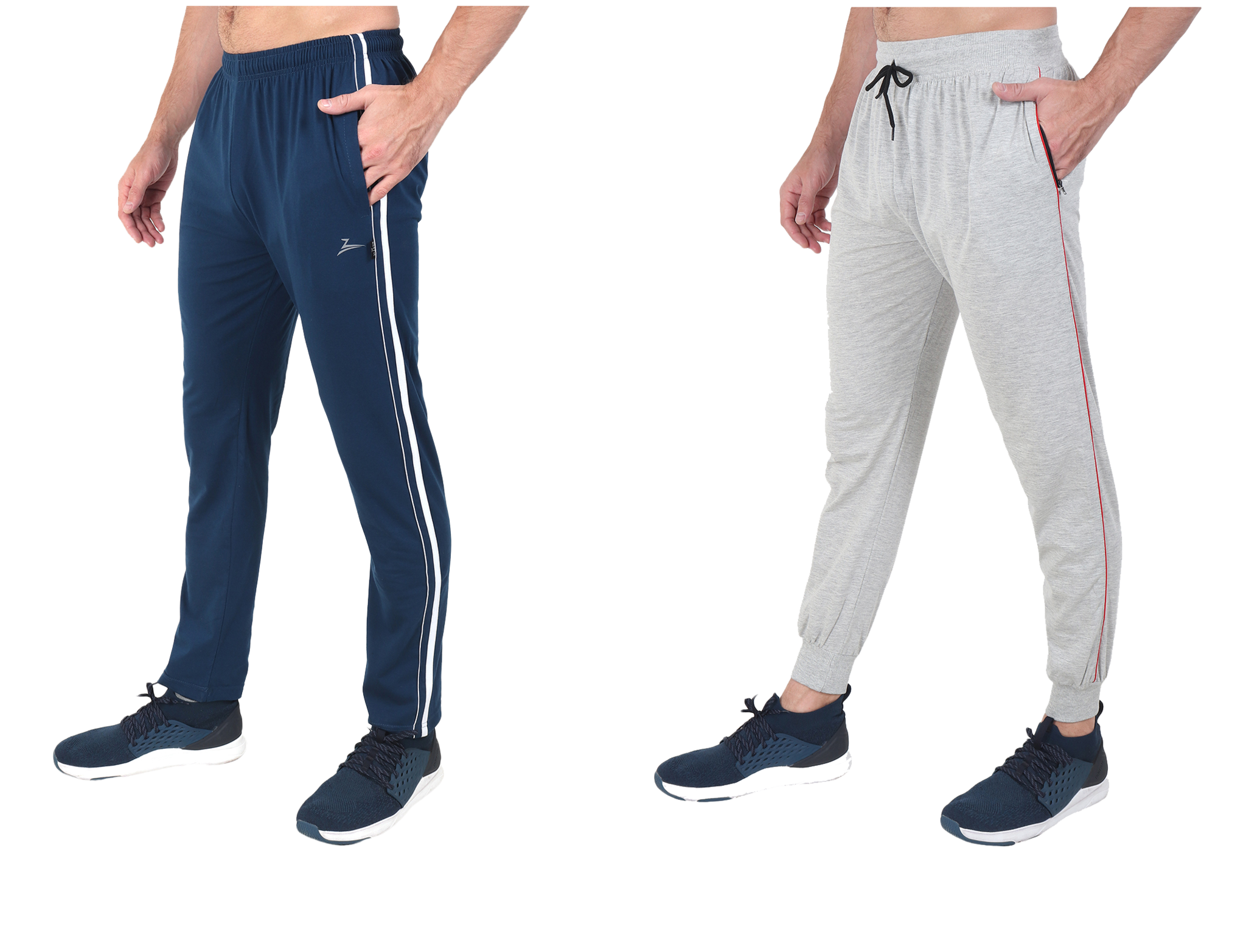 

Zeffit Men Blue Grey Solid Regular fit Track pants