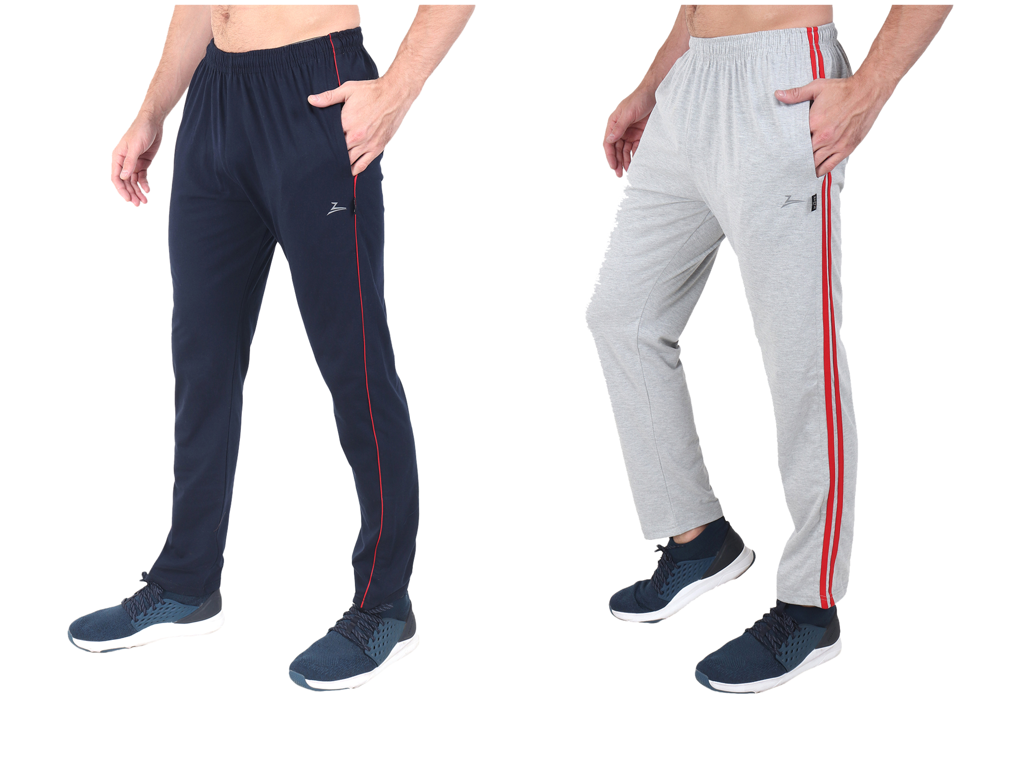 

Zeffit Men Blue Grey Solid Regular fit Track pants