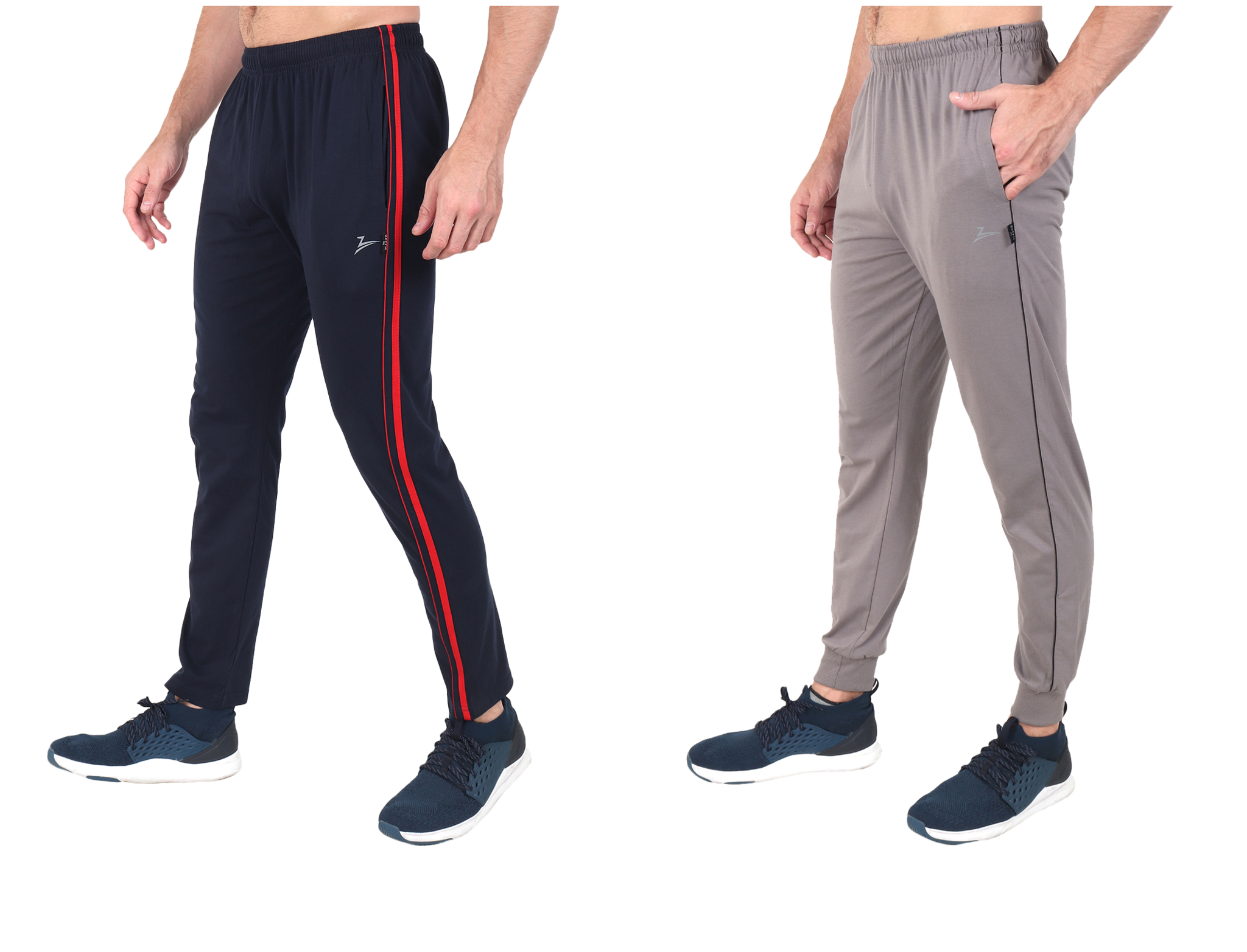 

Zeffit Men Blue Grey Solid Regular fit Track pants