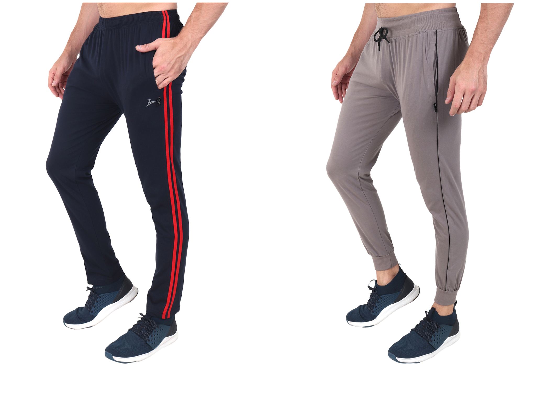 

Zeffit Men Blue Grey Solid Regular fit Track pants