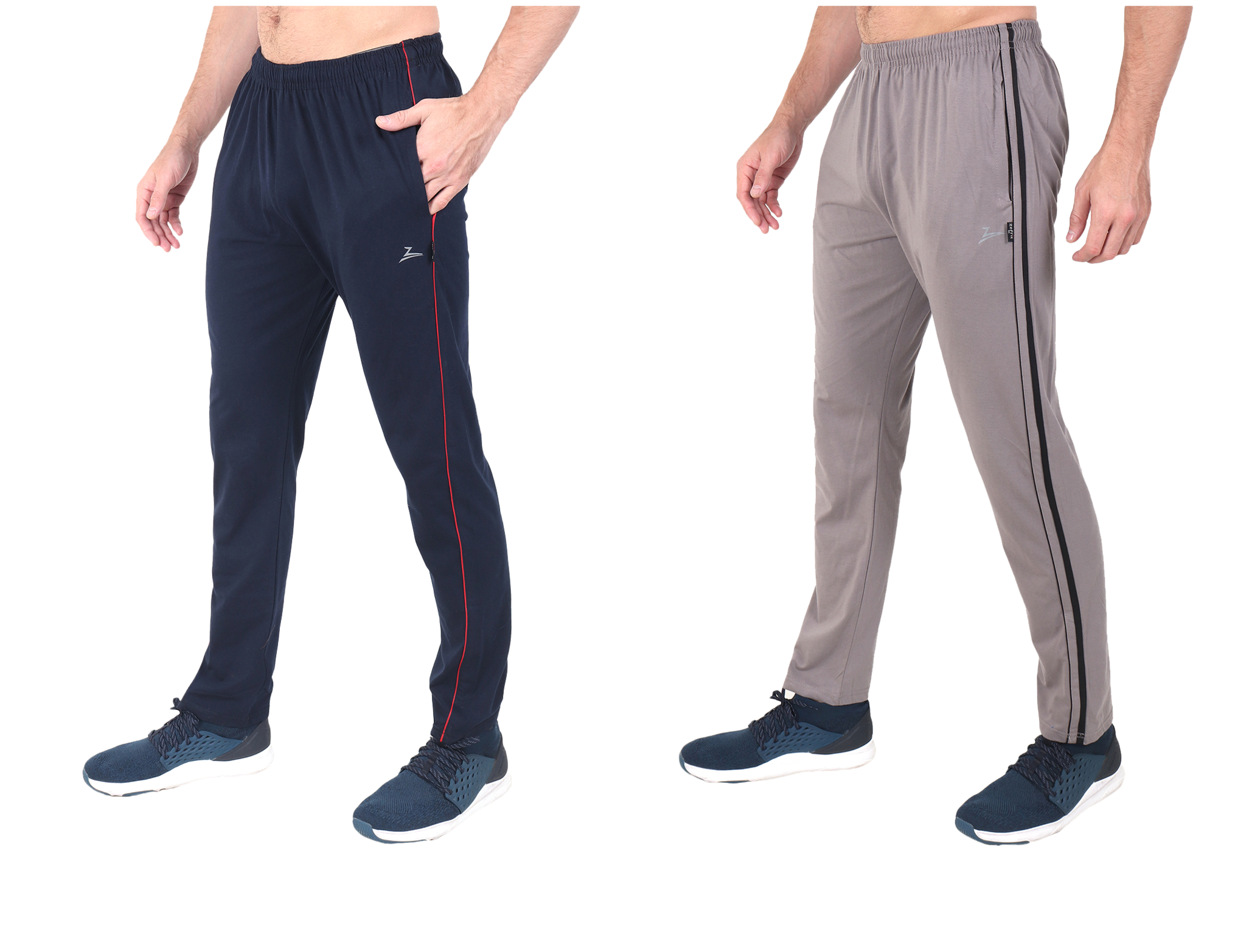 

Zeffit Men Blue Grey Solid Regular fit Track pants