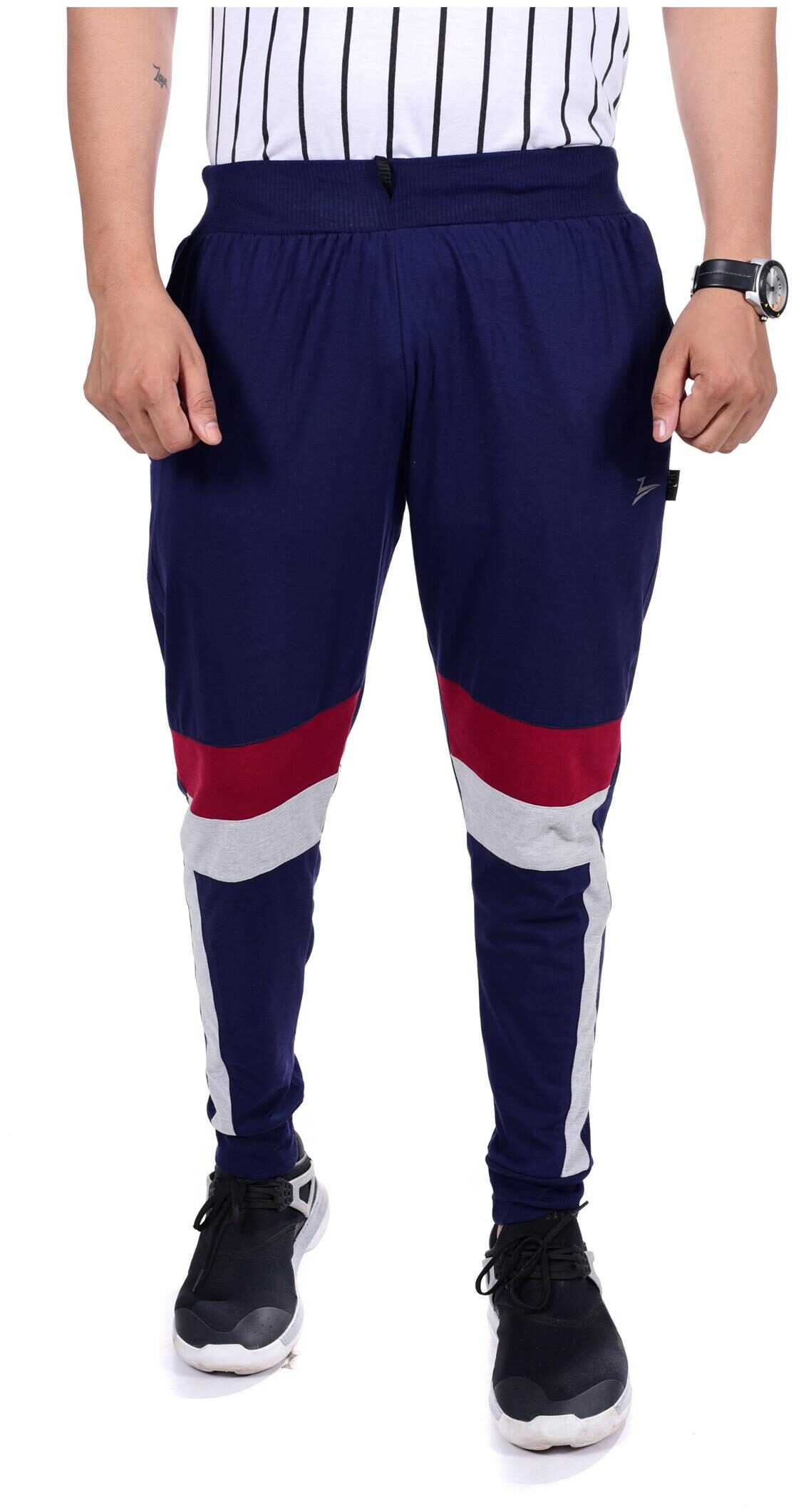 

Zeffit Men Poly Cotton Regular Fit Joggers Navy Blue color