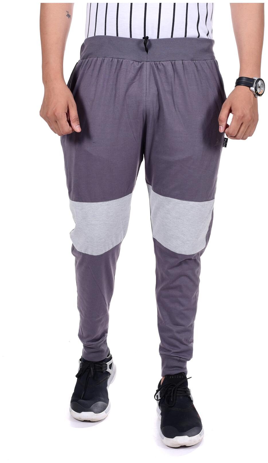 

Zeffit Men Poly Cotton Regular Fit Joggers Grey color