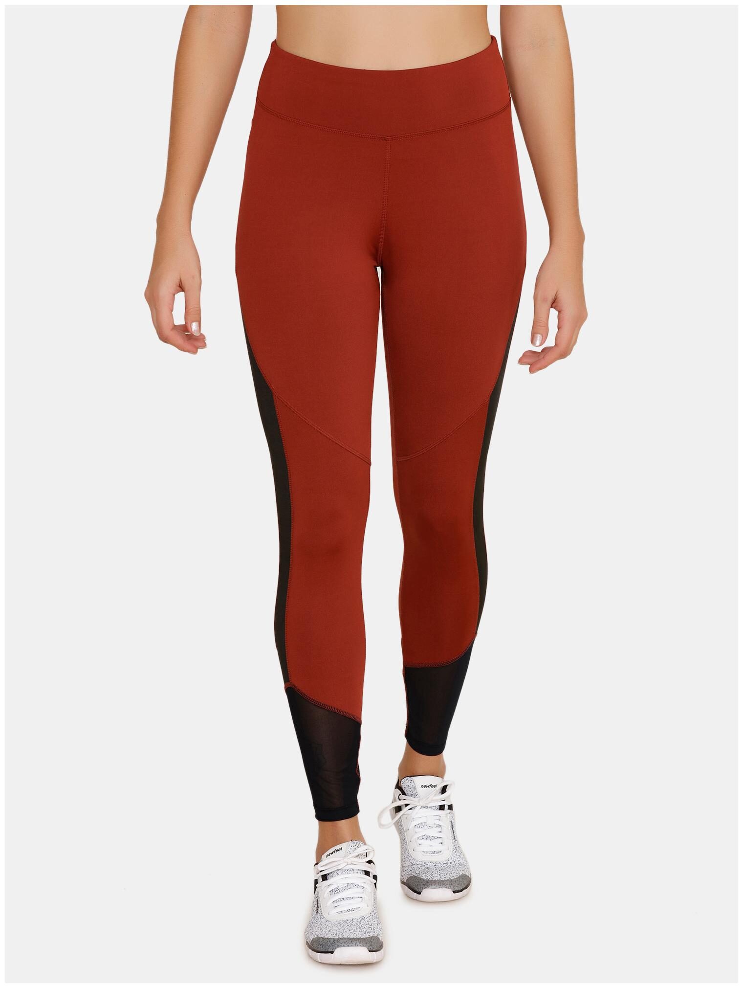 

Zelocity Polyester Color-Blockedc Women Brown Tight