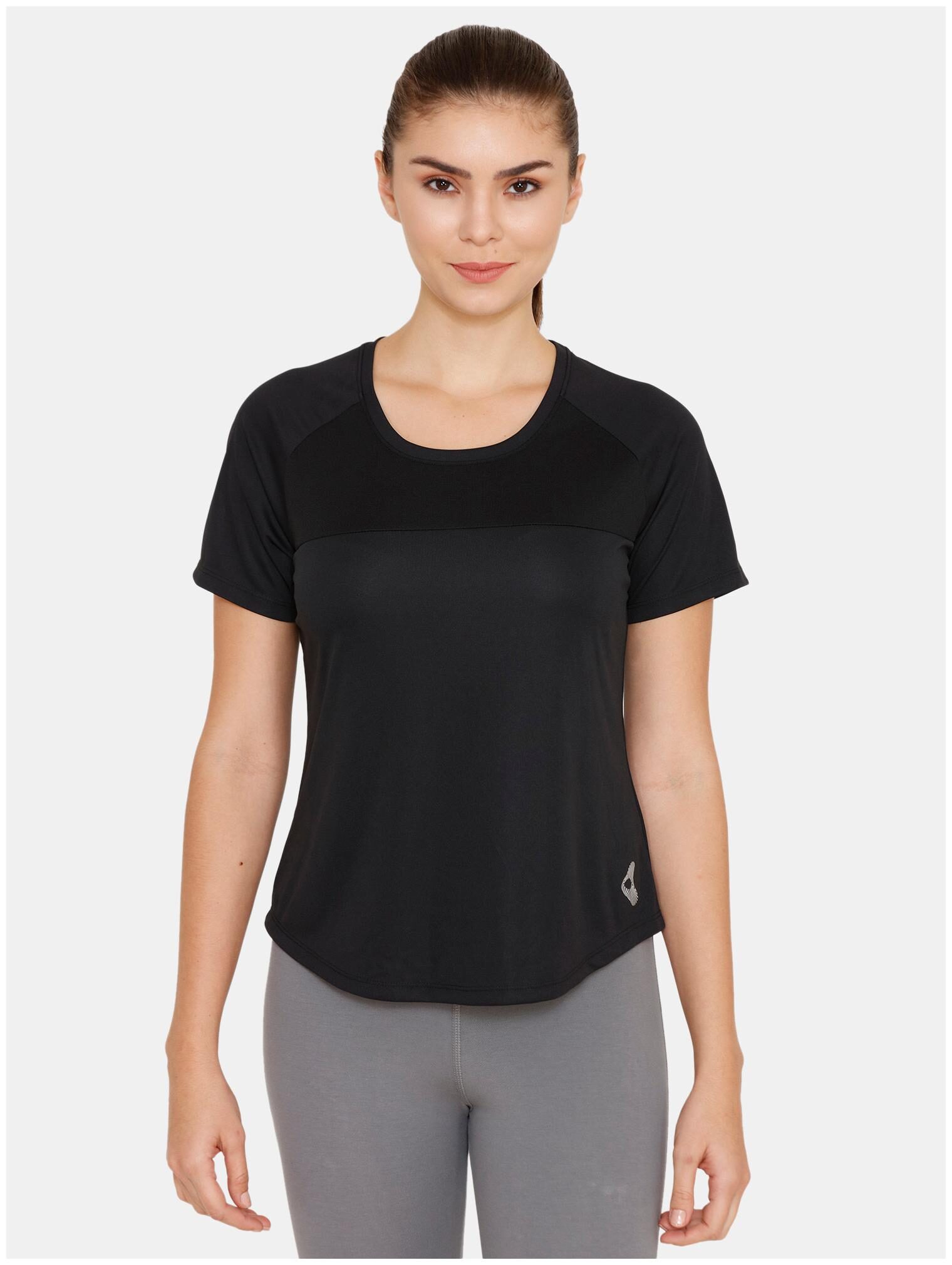 

Zelocity Women Solid Sports T-Shirt - Black