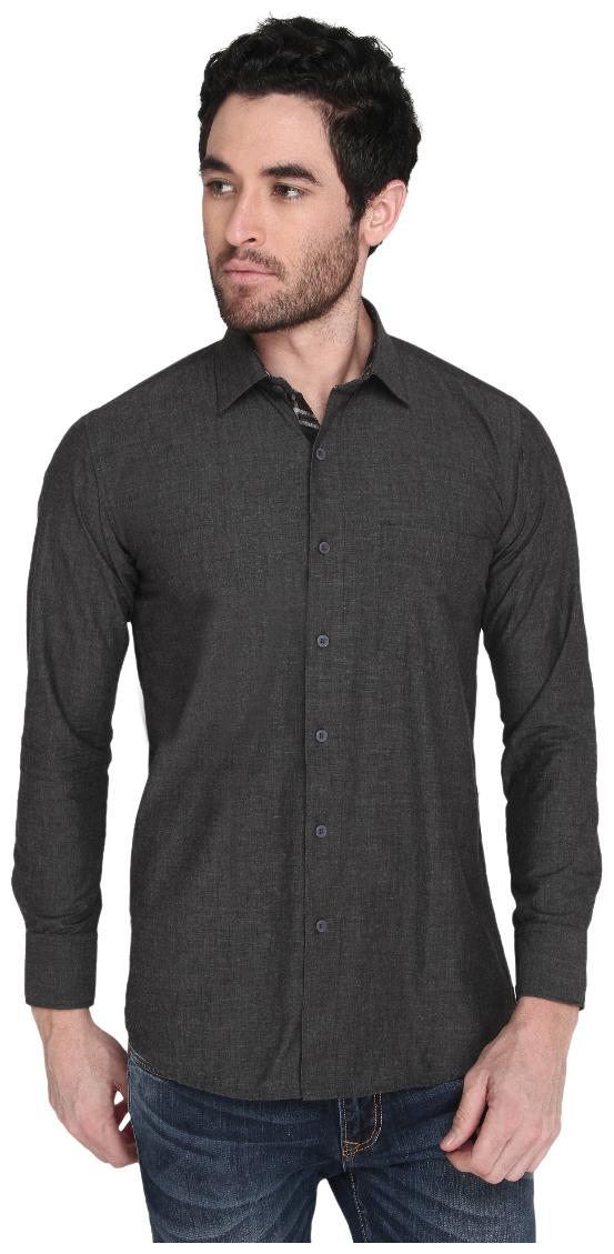 

Zido Men Black Solid Regular Fit Casual Shirt