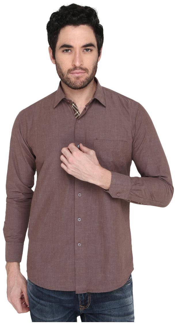 

Zido Men Brown Solid Regular Fit Casual Shirt