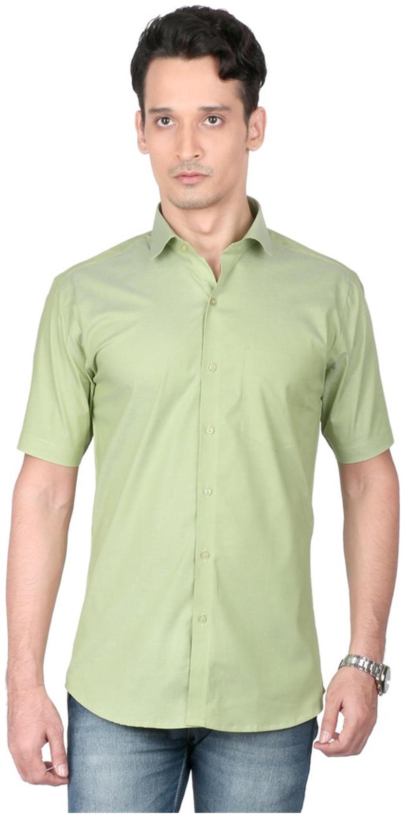 

Zido Men Green Solid Regular Fit Casual Shirt