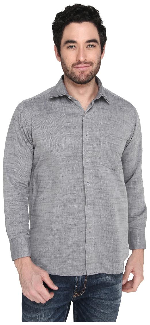 

Zido Men Grey Solid Regular Fit Casual Shirt