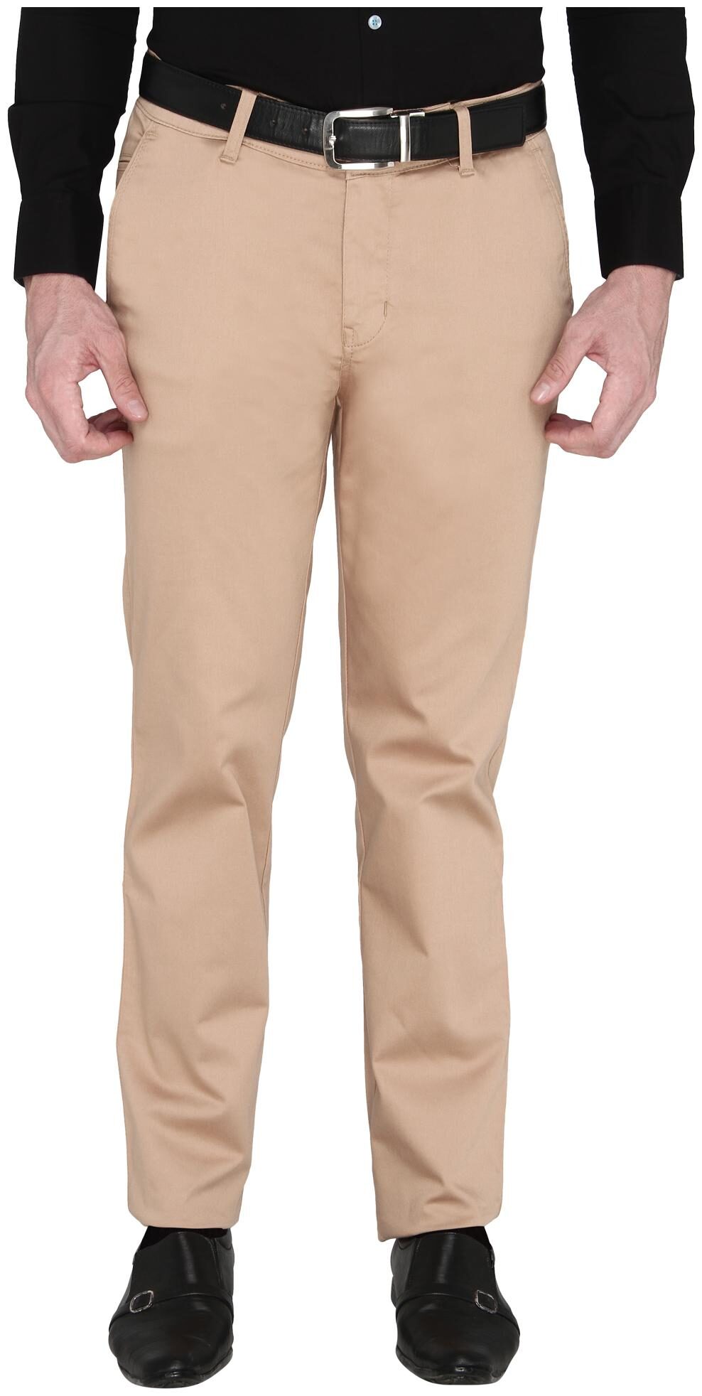 

Zido Men Beige Solid Slim fit Regular trousers