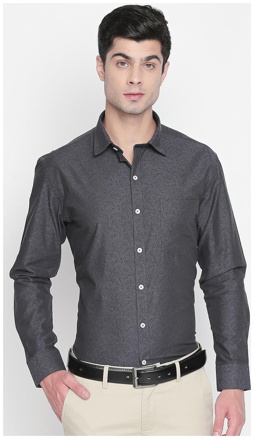 

Zido Men Black Printed Slim Fit Casual Shirt