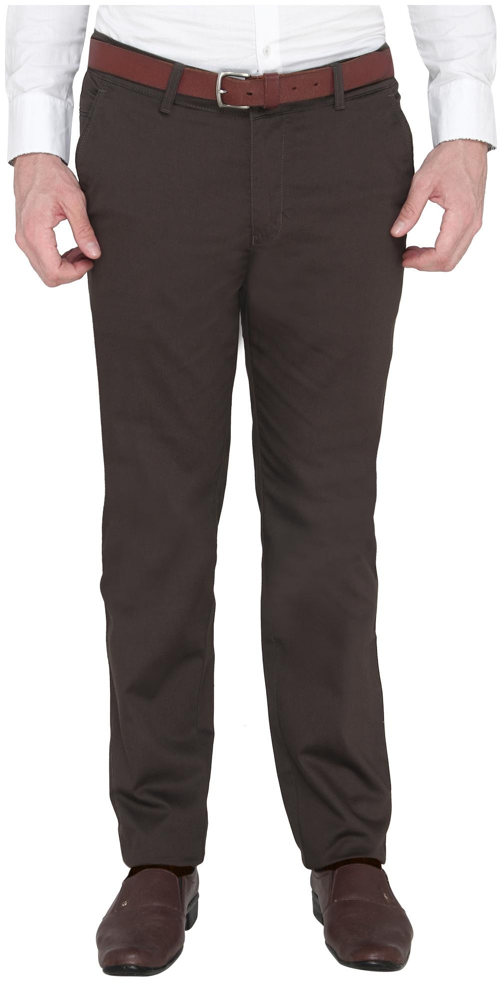 

Zido Men Green Solid Slim fit Regular trousers