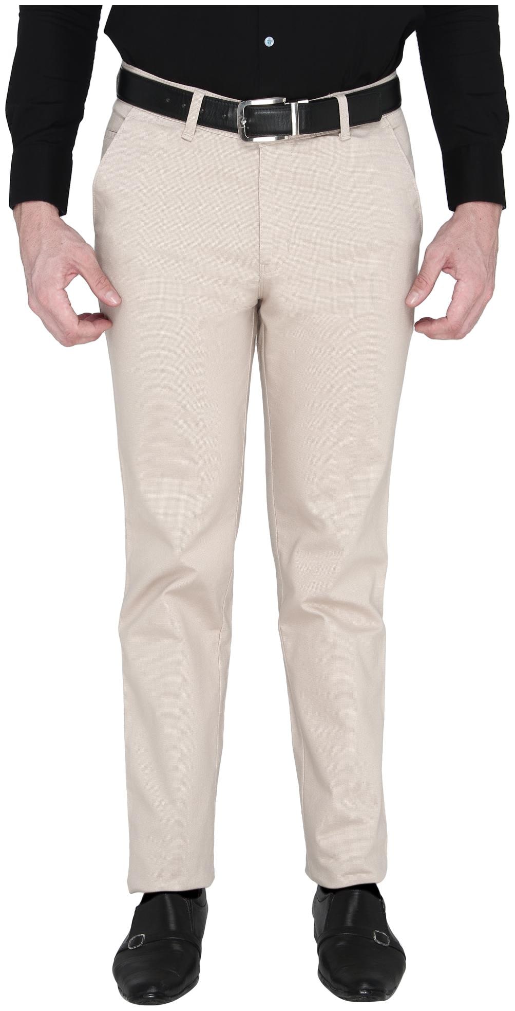 

Zido Men Beige Solid Slim fit Regular trousers