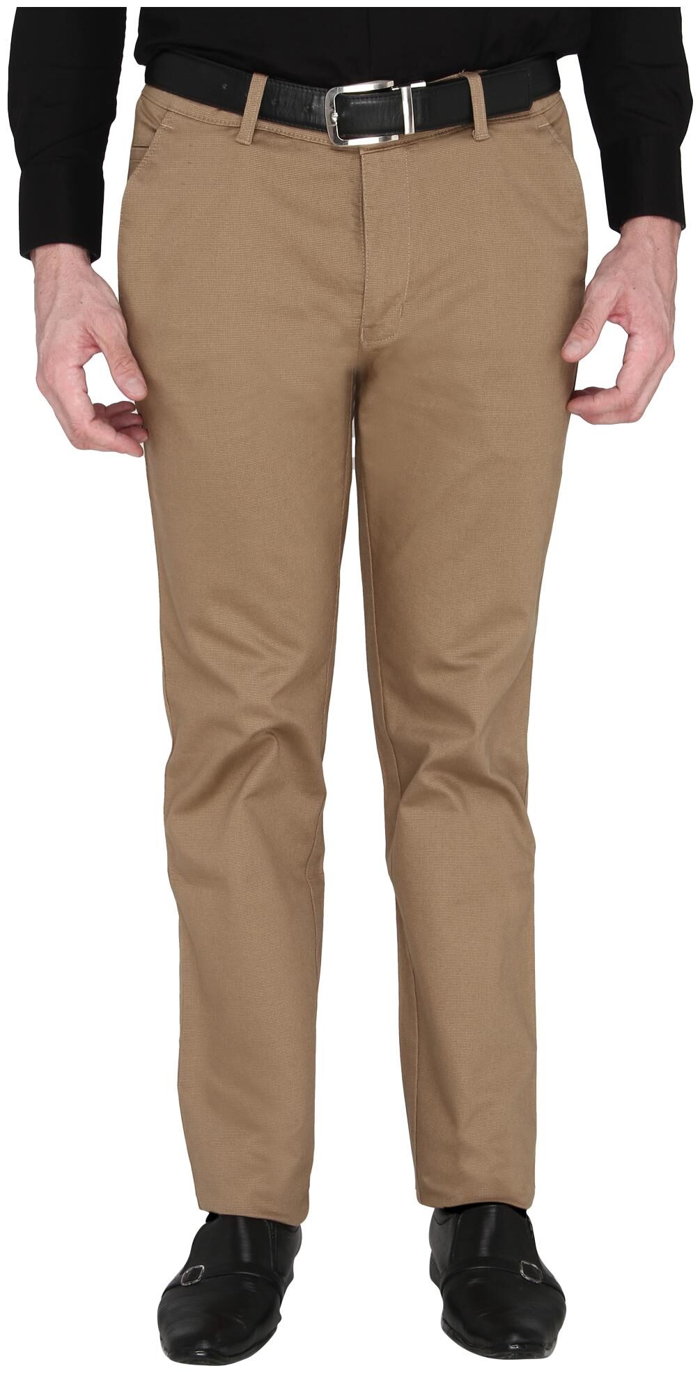 

Zido Men Beige Solid Slim fit Regular trousers