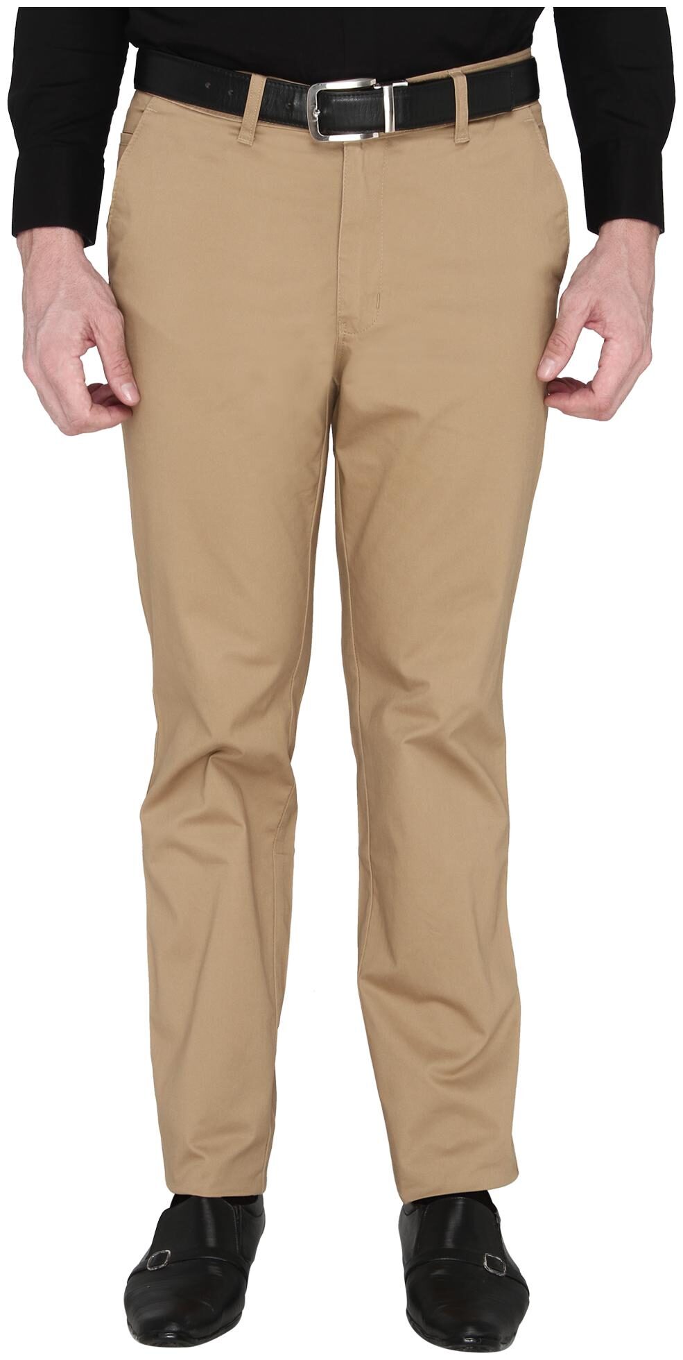 

Zido Men Beige Solid Slim fit Regular trousers