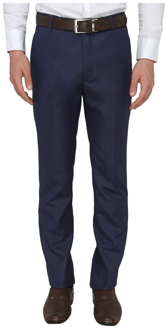 

Zido Men Solid Slim Fit Formal Trouser - Blue