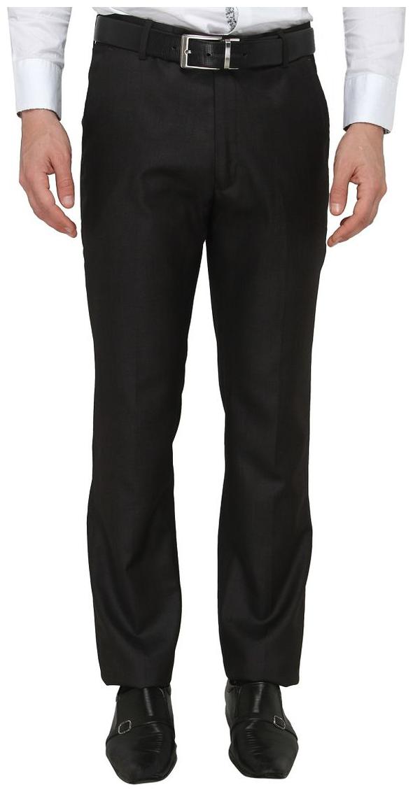 

Zido Men Solid Slim Fit Formal Trouser - Black