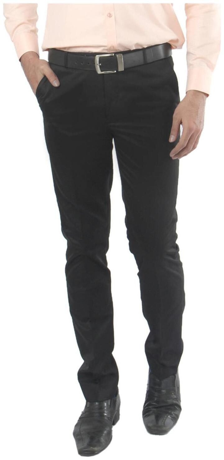 

Zido Men Solid Regular Fit Formal Trouser - Black