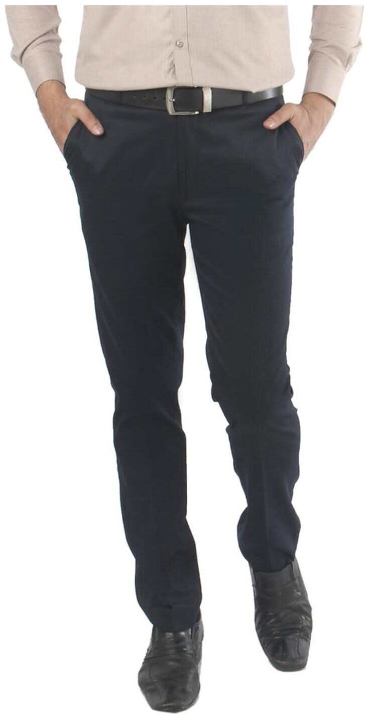 

Zido Men Solid Regular Fit Formal Trouser - Blue