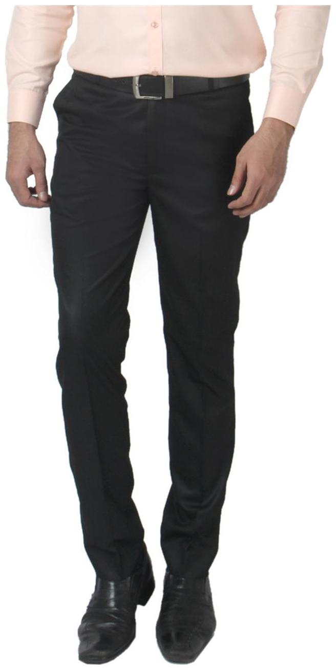 

Zido Men Solid Regular Fit Formal Trouser - Black